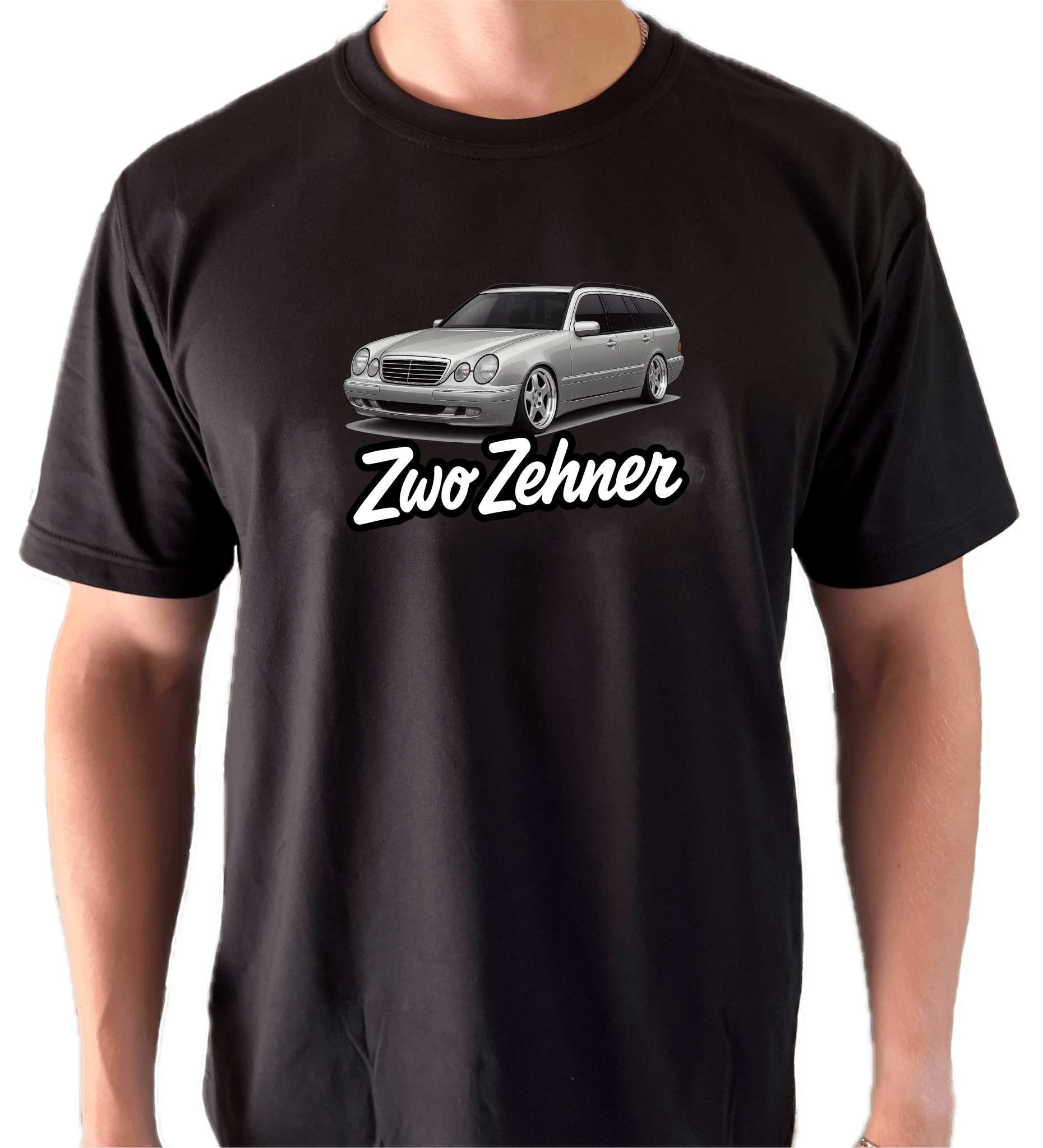 S210 T-Shirt „Zwo Zehner“ Silber – E - Klasse Kombi Fan Shirt | Save the Classics - SaveTheClassics